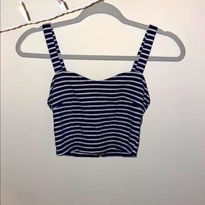 White and blue striped tank top